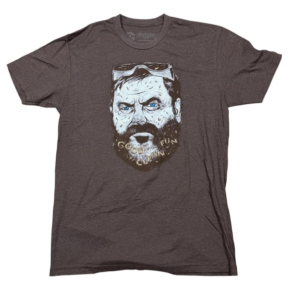 Out of Print Other - Nick Offerman Ron Swanson Good Clean Fun Graphic T-Shirt Mens M Brown Book Tour